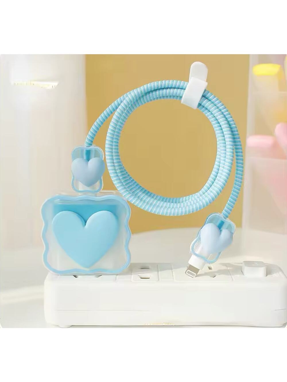 Big Blue Heart iPhone Charger Cover Cable Protectors P38